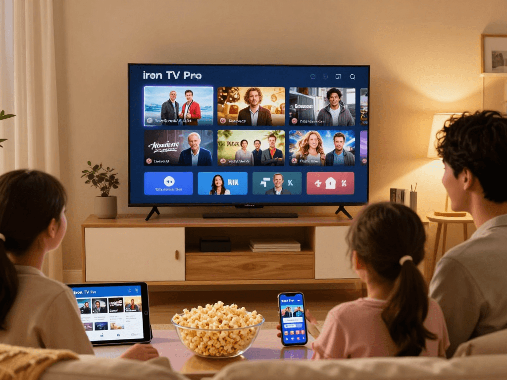 Profitez d'une soirée de cinéma en famille avec Iron TV Pro sur Smart TV.