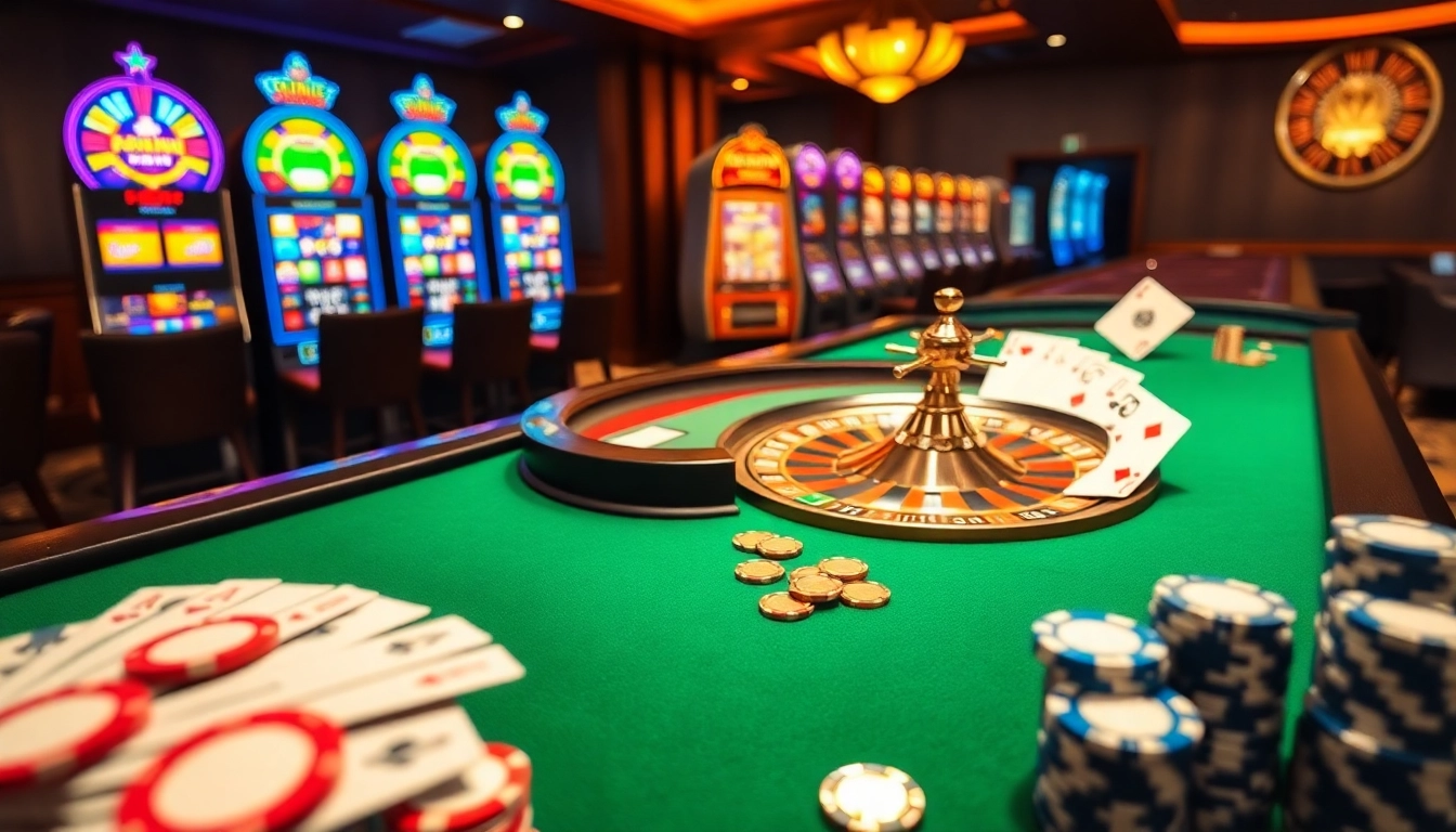 Experience the thrill of gambling at https://s8s8.org/ with vibrant casino tables, roulette wheels, and poker chips.