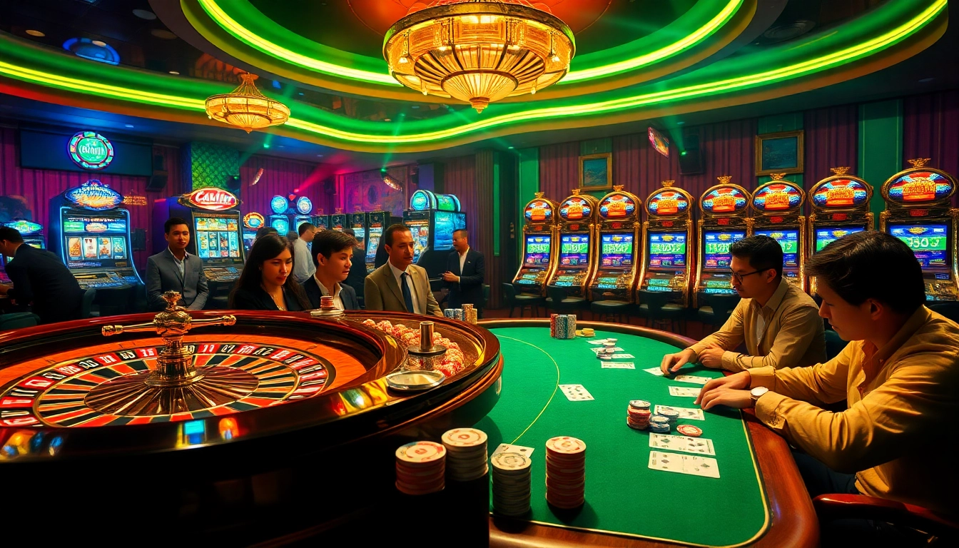 Players engaging in high-stakes poker at GAVIP999, showcasing thrilling casino excitement.
