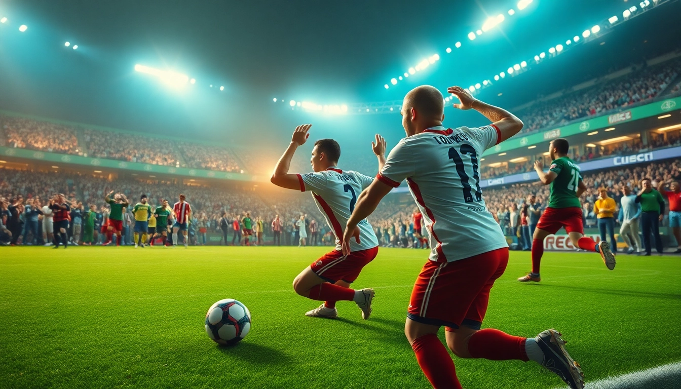 Visualizing meilleures site de paris sportifs through a lively football betting scene with enthusiastic fans.