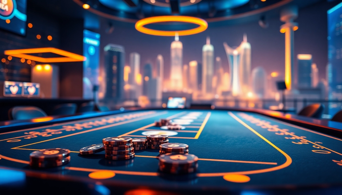 Casino crypto en ligne vibrant avec jeux d'argent et symboles de cryptomonnaies.