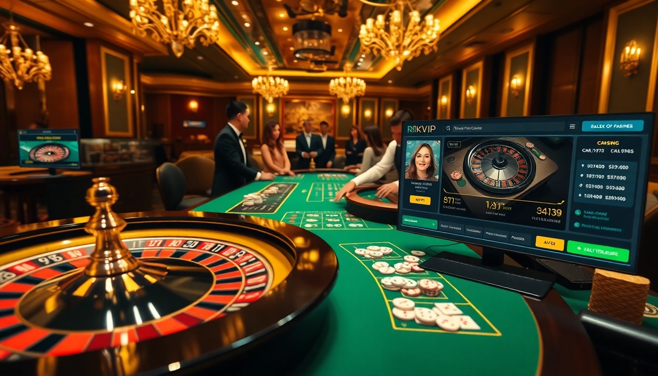 Exciting online casino experience with rikvip featuring roulette, poker, and vibrant virtual interfaces.