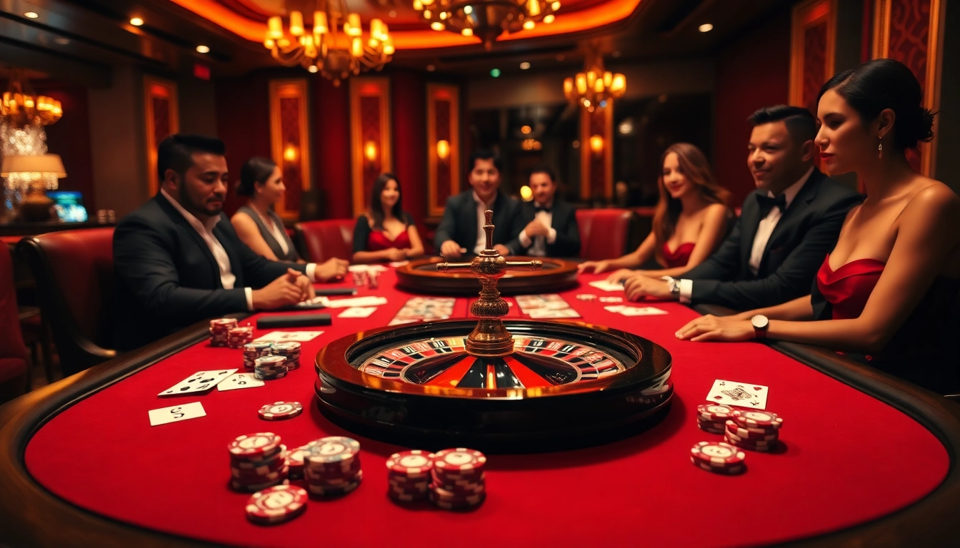 S8-themed casino table with vibrant chips and cards in an elegant gambling atmosphere.