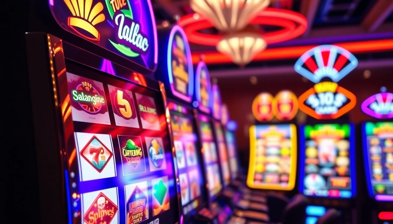 Machines à sous en ligne animées avec des graphiques colorés et une ambiance de casino dynamique. related image