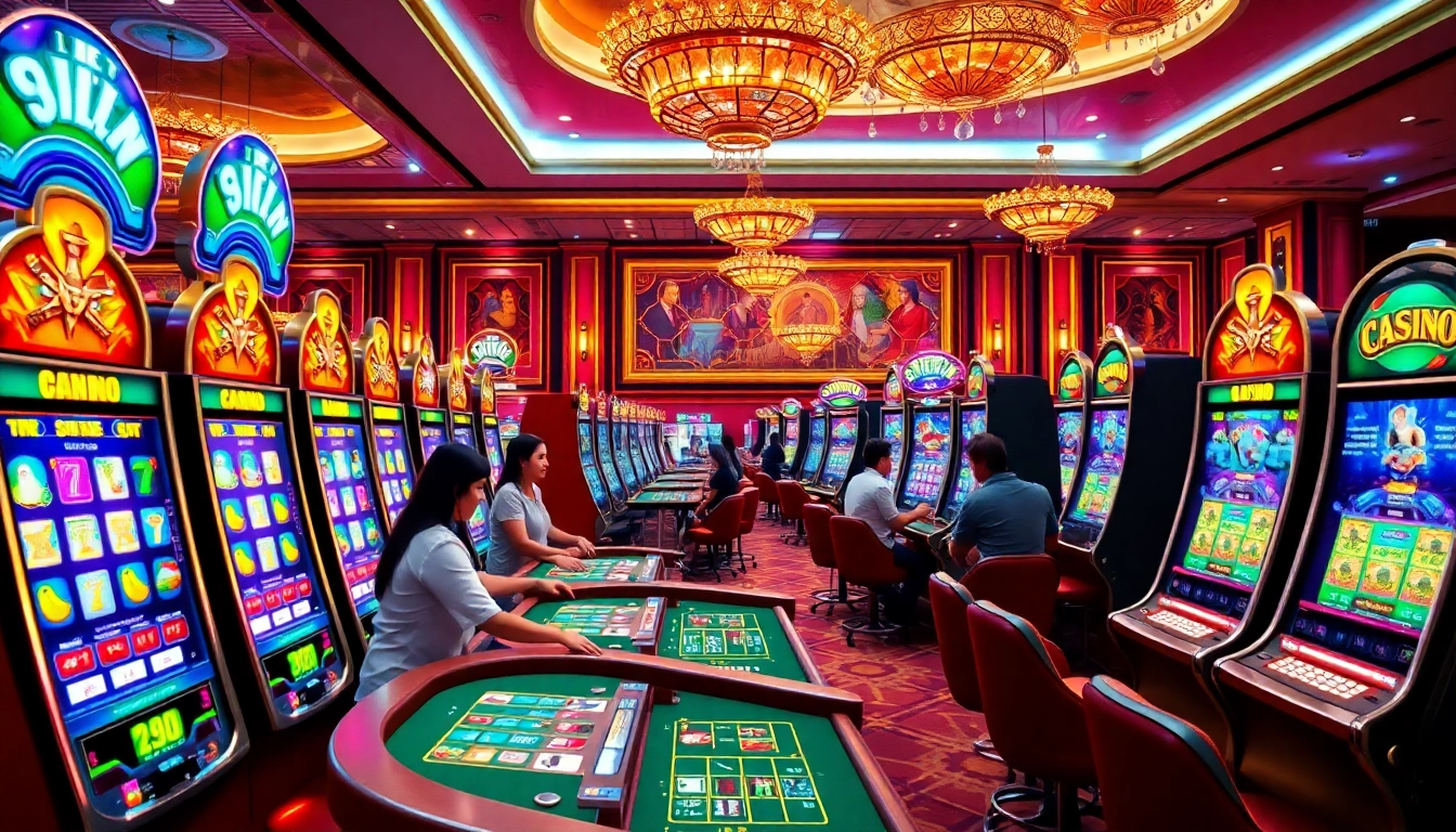 Casino en ligne offrant une expérience immersive avec des machines à sous et des tables de poker. related image