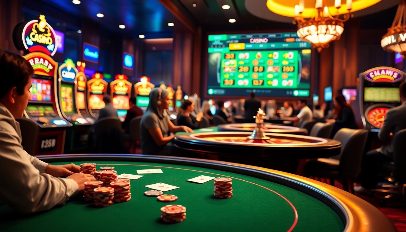 Joueurs énergisés testent leur chance sur le casino en ligne dans un environnement captivant.