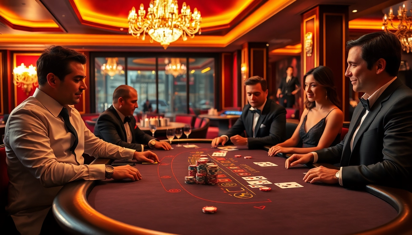 Jouer à des jeux d'argent sur un casino en ligne avec des joueurs concentrés à une table de blackjack.