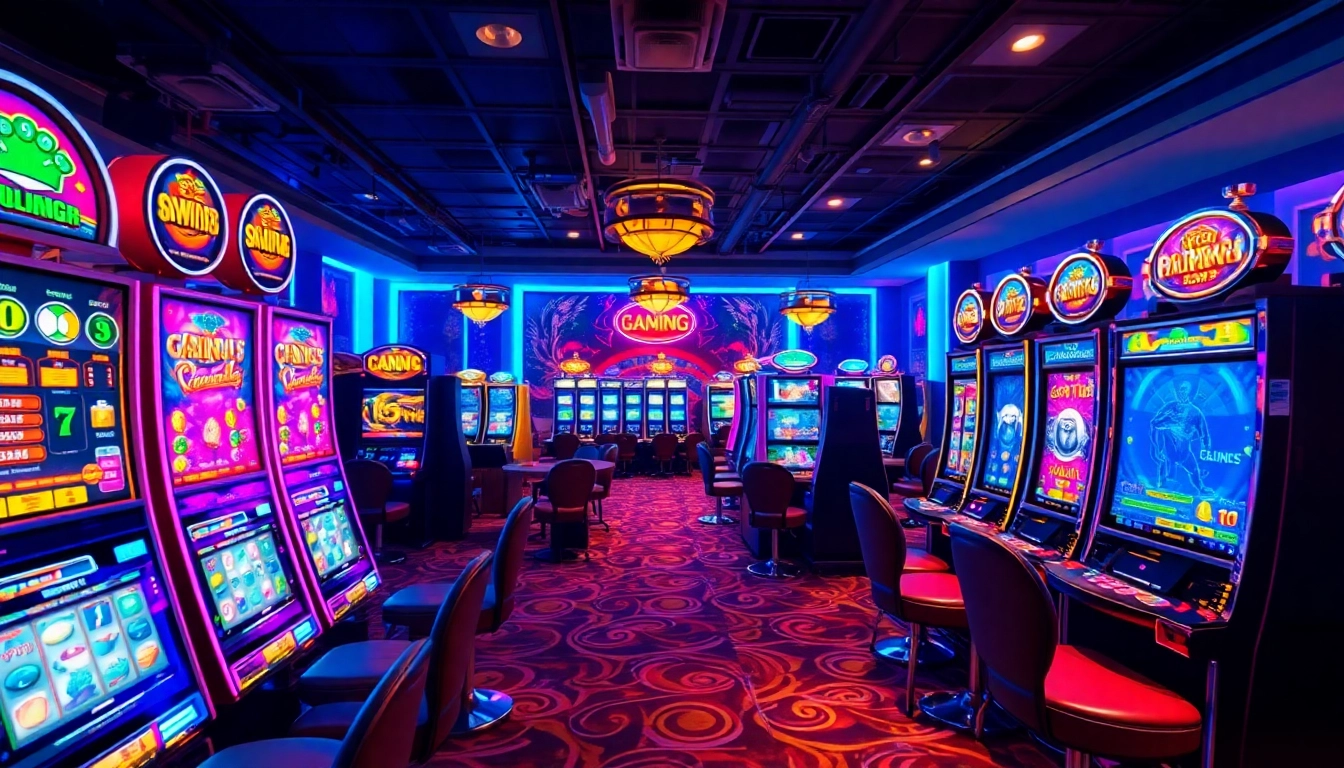 Jouer aux machines à sous en ligne dans un cadre de casino vibrant et moderne. related image