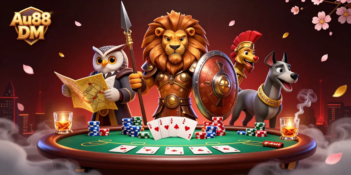 Engage in thrilling gameplay at Au88 DM with vibrant casino elements and dynamic characters.