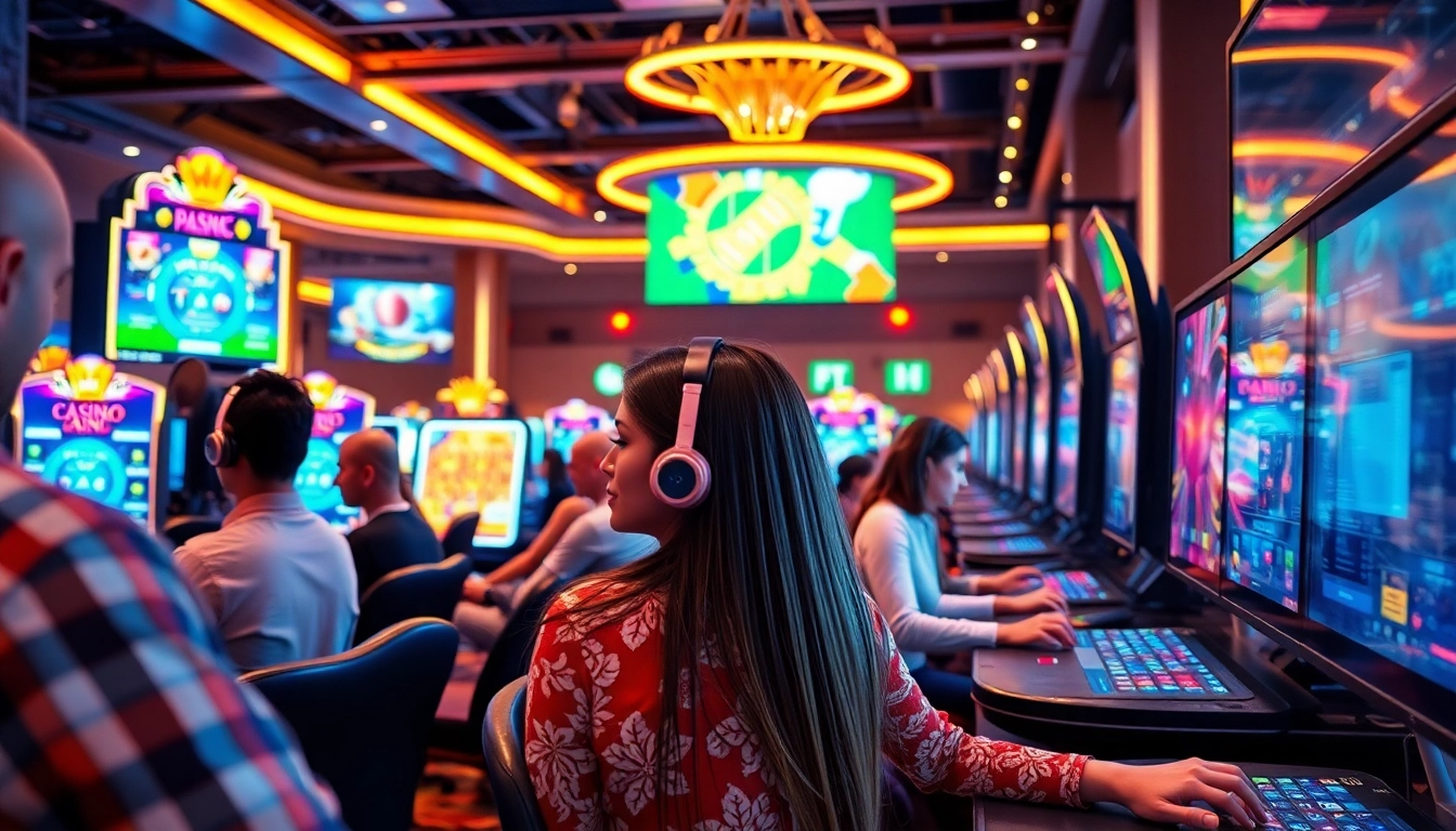Casino en ligne retrait immédiat: Players engaging with vibrant online gaming experiences. related image