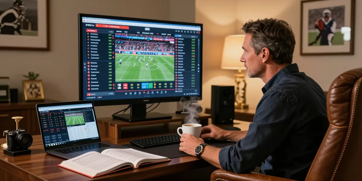Bookmaker sans limite de mise dans un bureau luxueux avec un parieur sérieux analysant les cotes sportives.