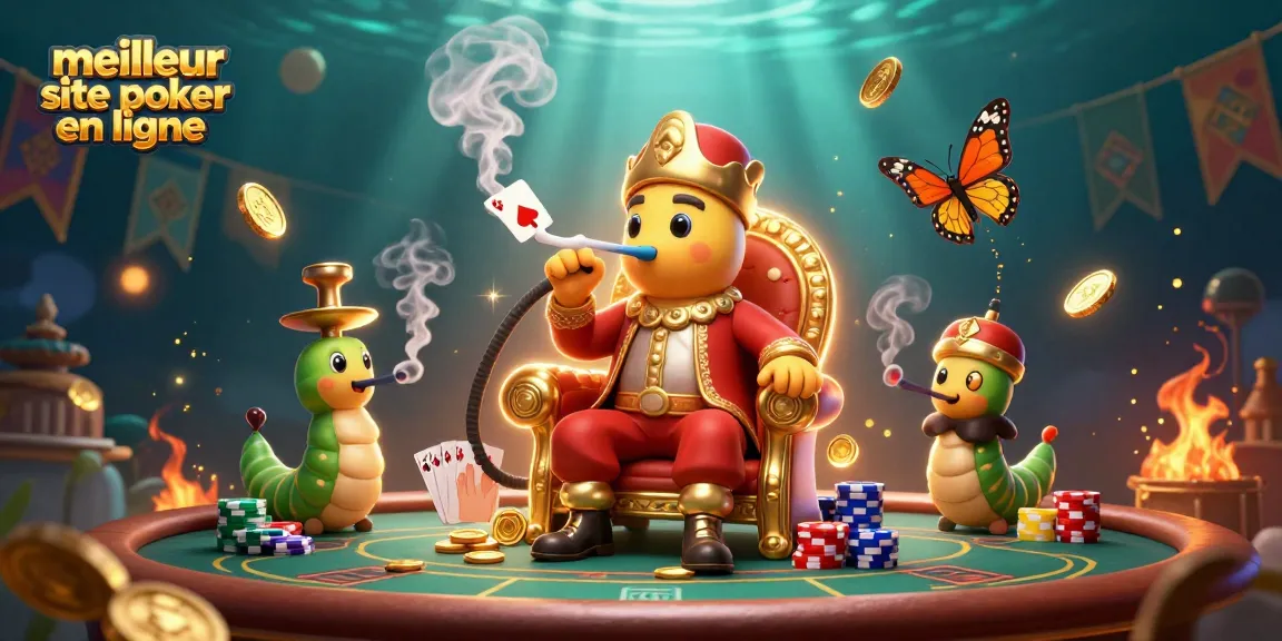 Jouez sur le meilleur site de poker en ligne avec un environnement coloré et dynamique rempli d'éléments de poker.