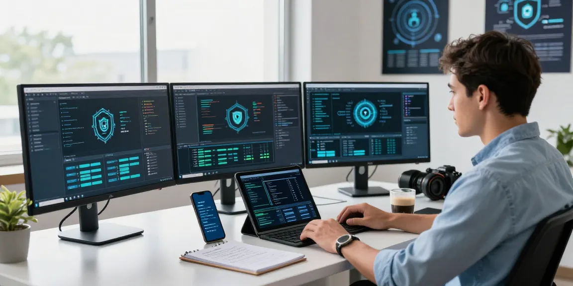Analyse des applications espion sur smartphone avec un expert en cybersécurité, bureau moderne, détecter les menaces.