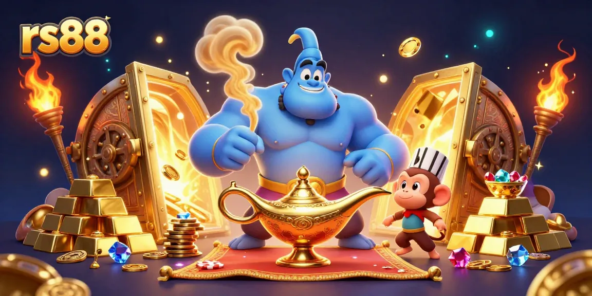 Experience thrilling adventures at rs88 with a genie, treasures, and poker chips.