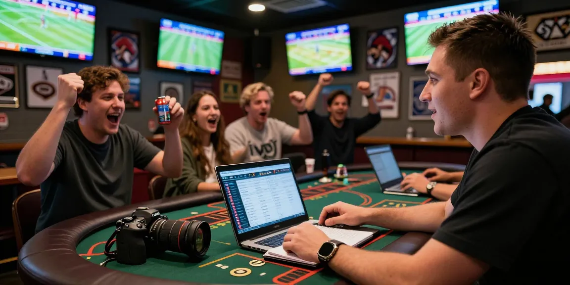 Scène de parieur dans un bar sportif dynamique, bookmaker sans limite de mise en action avec des écrans diffusant des événements.