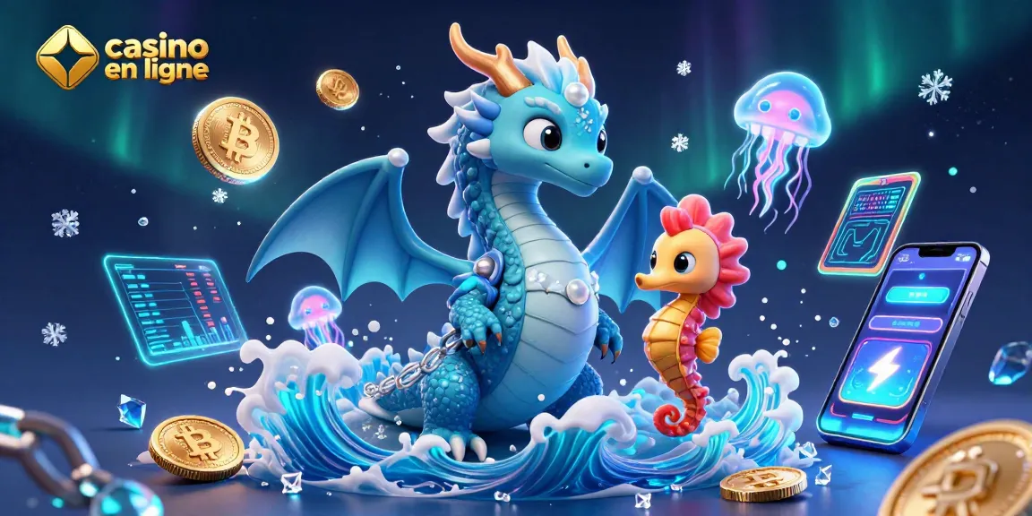 Explorez un univers fascinant de casino en ligne avec un dragon aquatique, un chevalier hippocampe et des pièces crypto lumineuses.