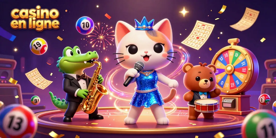 Le casino en ligne propose des jeux avec le chat chanteur, le crocodile saxophoniste et l'ours batteur.